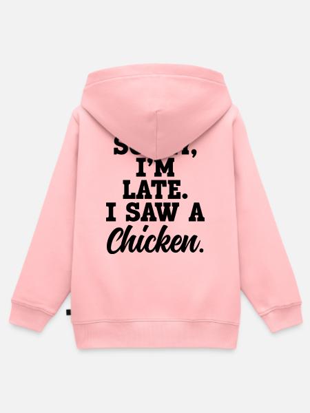 Huhn Spruch Humor - Kinder Premium Organic Zip Hoodie - Rosa