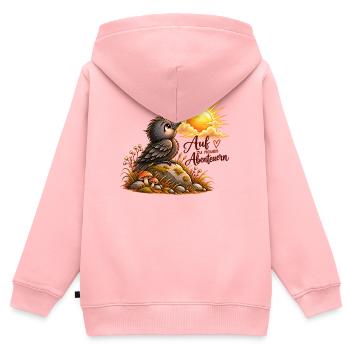 Auf zu neuen Abenteuern - Kinder Premium Organic Zip Hoodie - Rosa - Hinten - AI Model Kid Female (0cm)