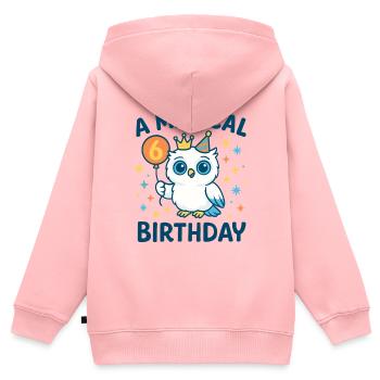 6 Kindergeburtstag A Magical Birthday Eule - Kinder Premium Organic Zip Hoodie - Rosa - Hinten - AI Model Kid Female (0cm)