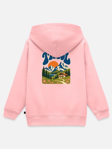 Tirol Retro Alpine Nature - Kinder Premium Organic Zip Hoodie - Rosa
