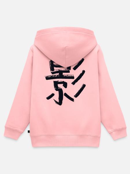 Schatten - Auf Japanisch / Kohle - Kinder Premium Organic Zip Hoodie - Rosa