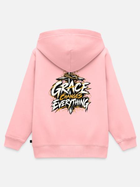 Grace Changes Everything - Kinder Premium Organic Zip Hoodie - Rosa