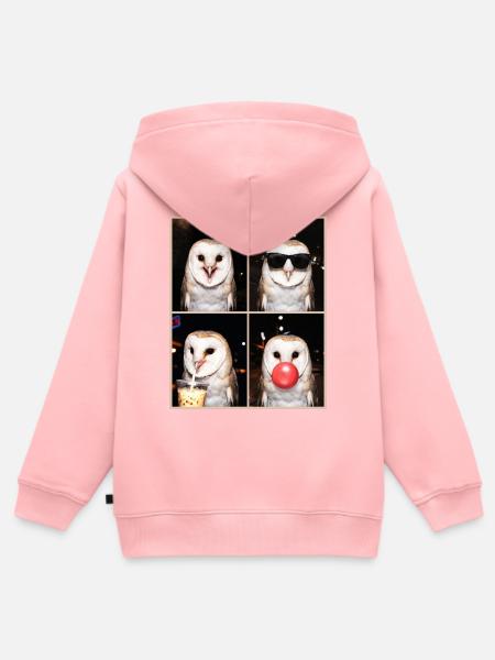 Schleiereulen Schleiereule - Kinder Premium Organic Zip Hoodie - Rosa