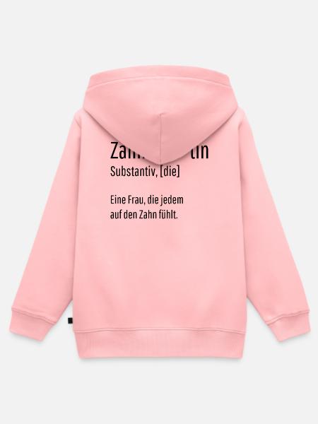 Zahnärztin Substantiv Definition Geschenk - Kinder Premium Organic Zip Hoodie - Rosa