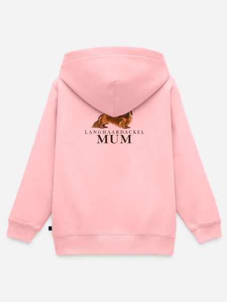 Langhaardackel Mumi Hundeporträt - Kinder Premium Organic Zip Hoodie - Rosa