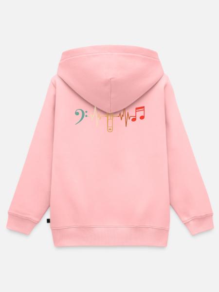 Posaunist Herzschlag-Posaune - Kinder Premium Organic Zip Hoodie - Rosa