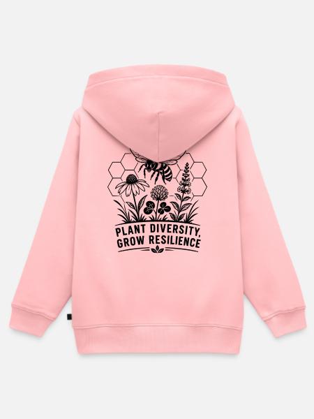Pflanzenvielfalt wächst Widerstandsfähigkeit - Kinder Premium Organic Zip Hoodie - Rosa