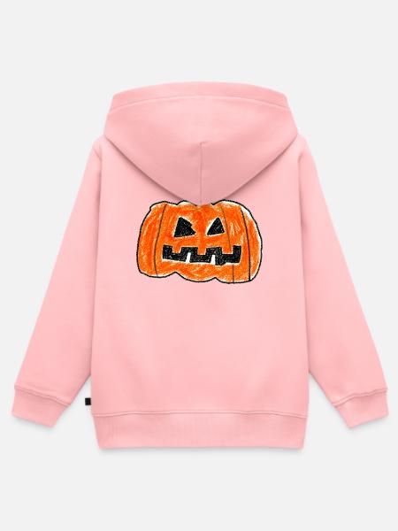 Süßer Jack O' Lantern – Halloween-Design - Kinder Premium Organic Zip Hoodie - Rosa