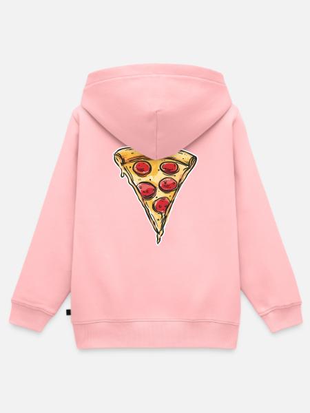 Pizza Retro - Kinder Premium Organic Zip Hoodie - Rosa