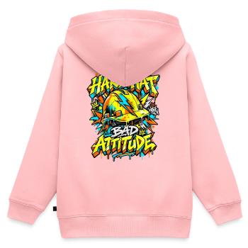 Graffiti Hard Hat Bad Attitude - Kinder Premium Organic Zip Hoodie - Rosa - Hinten - AI Model Kid Female (0cm)