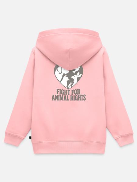 Fight For Animal Rights - Kinder Premium Organic Zip Hoodie - Rosa