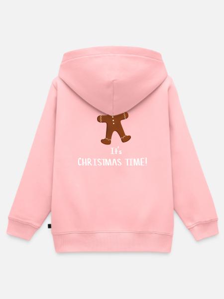 It's Christmas Time - Lebkuchenmann - Kinder Premium Organic Zip Hoodie - Rosa