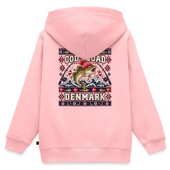 Ugly Christmas Cod Squad Denmark Fischdesign - Kinder Premium Organic Zip Hoodie - Rosa - Hinten - AI Model Kid Female (0cm)