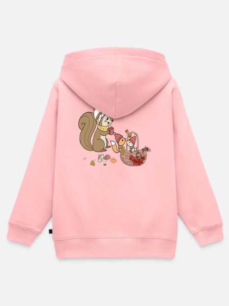 Herbst Eichhörnchen - Kinder Premium Organic Zip Hoodie - Rosa