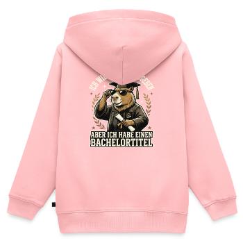 Capybara Bachelor Abschluss Studium Absolvent - Kinder Premium Organic Zip Hoodie - Rosa - Hinten - AI Model Kid Female (0cm)