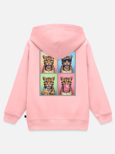 Nebelparder Clouded Leopard - Kinder Premium Organic Zip Hoodie - Rosa