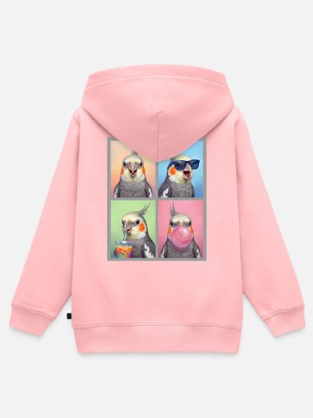 Nymphensittiche Nymphensittich - Kinder Premium Organic Zip Hoodie - Rosa