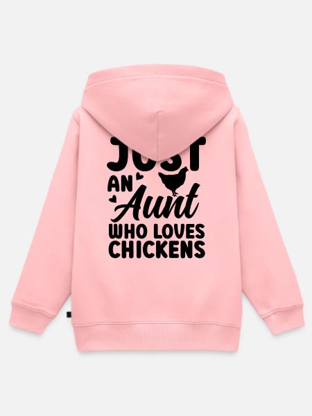 Huhn Tante Statement - Kinder Premium Organic Zip Hoodie - Rosa