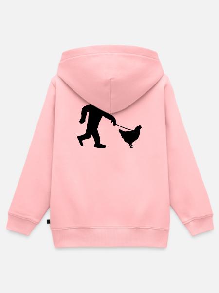 Bigfoot Huhn Humor - Kinder Premium Organic Zip Hoodie - Rosa