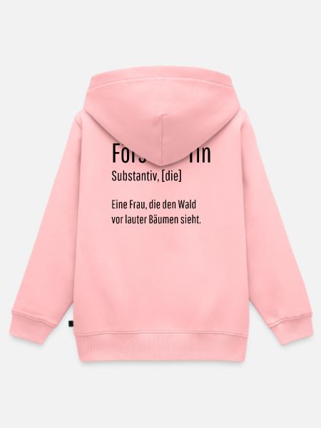 Försterin Substantiv Definition Wald Geschenk - Kinder Premium Organic Zip Hoodie - Rosa