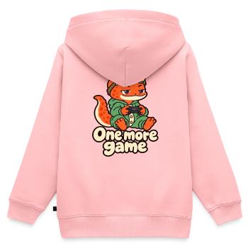 Sleepy Gamer Salamander – Noch ein Spiel - Kinder Premium Organic Zip Hoodie - Rosa - Hinten - AI Model Kid Female (0cm)