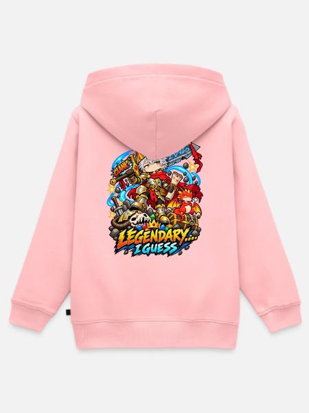 Epische Fantasy× Sarkasmus und Ironie - Kinder Premium Organic Zip Hoodie - Rosa