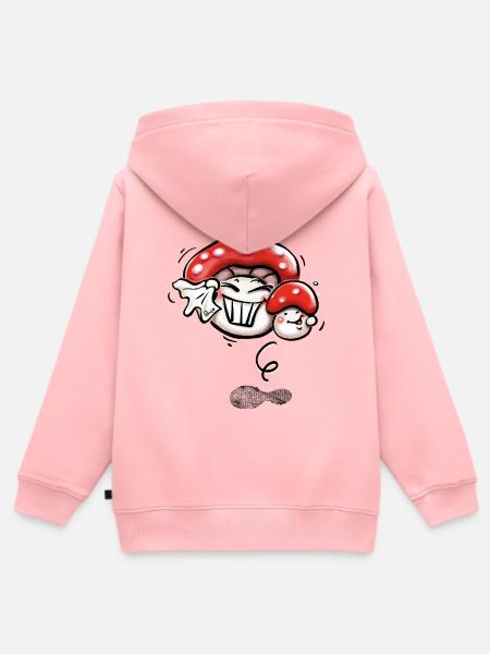 Pilze im Glück - Kinder Premium Organic Zip Hoodie - Rosa