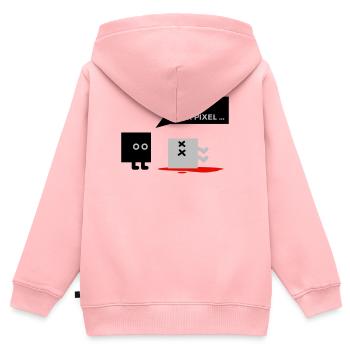 dead pixel_german - Kinder Premium Organic Zip Hoodie - Rosa - Hinten - AI Model Kid Female (0cm)