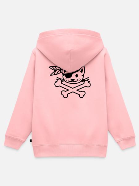 pirate kitty - Kinder Premium Organic Zip Hoodie - Rosa