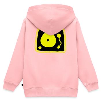 Plattenspieler - Kinder Premium Organic Zip Hoodie - Rosa - Hinten - AI Model Kid Female (0cm)