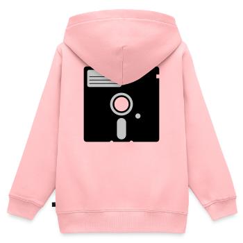 retro floppy disk - Kids Premium Organic Zip-up Hoodie - rose - Back - AI Model Kid Female (0cm)