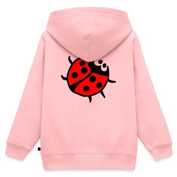 Marienkäfer - Kinder Premium Organic Zip Hoodie - Rosa - Hinten - AI Model Kid Female (0cm)