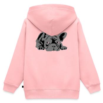 französische bulldogge 2 Farben - Kinder Premium Organic Zip Hoodie - Rosa - Hinten - AI Model Kid Female (0cm)