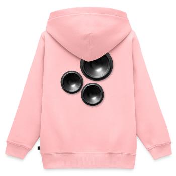 speaker lautsprecher - Kinder Premium Organic Zip Hoodie - Rosa - Hinten - AI Model Kid Female (0cm)