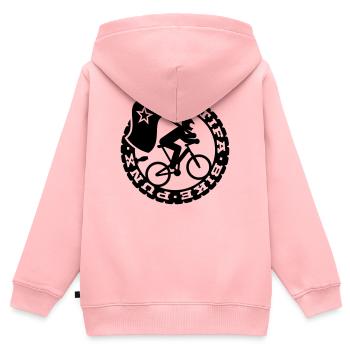Antifa vélo Punks - Sweat Premium à capuche zippé enfant bio - rose - Dos - AI Model Kid Female (0cm)