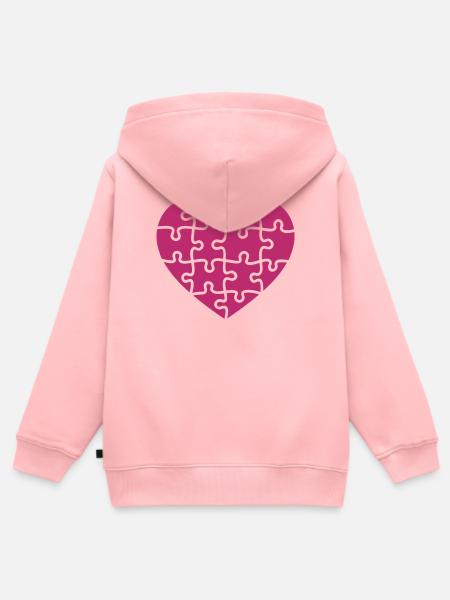 puzzle herz - Kinder Premium Organic Zip Hoodie - Rosa