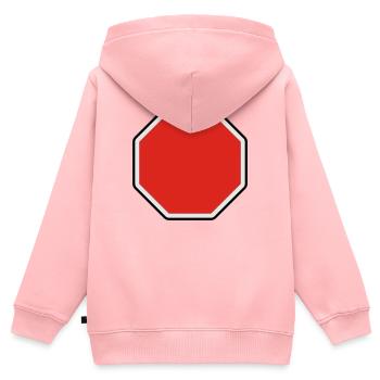 verkehrsschild - für eigenen text - Kinder Premium Organic Zip Hoodie - Rosa - Hinten - AI Model Kid Female (0cm)