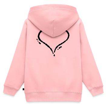 Herz - Scribble (Zeichnung) - Kinder Premium Organic Zip Hoodie - Rosa - Hinten - AI Model Kid Female (0cm)