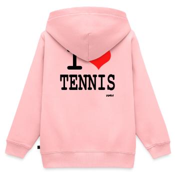 i love tennis by wam - Kinder Premium Organic Zip Hoodie - Rosa - Hinten - AI Model Kid Female (0cm)