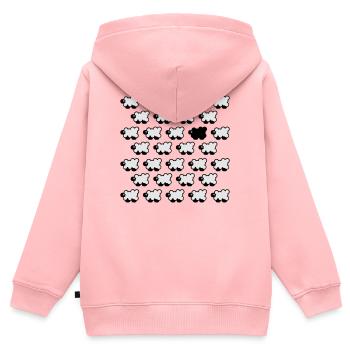 Schwarzes Schaf 2C - Kinder Premium Organic Zip Hoodie - Rosa - Hinten - AI Model Kid Female (0cm)