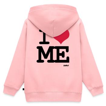 i love me by wam - Kinder Premium Organic Zip Hoodie - Rosa - Hinten - AI Model Kid Female (0cm)