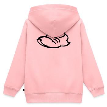 Laufschuh Kontur - Kinder Premium Organic Zip Hoodie - Rosa - Hinten - AI Model Kid Female (0cm)