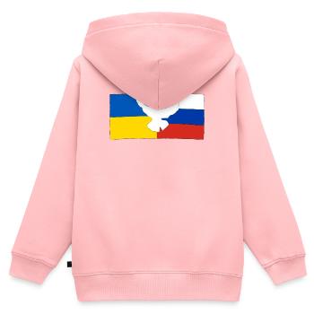 Frieden für die Ukraine und Russland - Kinder Premium Organic Zip Hoodie - Rosa - Hinten - AI Model Kid Female (0cm)