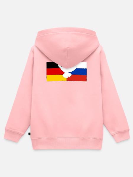 Deutsch-Russische Freundschaft - Kinder Premium Organic Zip Hoodie - Rosa