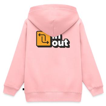 Rein aus - Kinder Premium Organic Zip Hoodie - Rosa - Hinten - AI Model Kid Female (0cm)