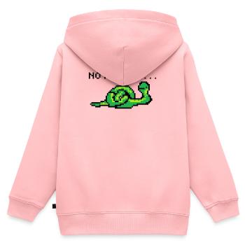 Pixelart Serpent - Sweat Premium à capuche zippé enfant bio - rose - Dos - AI Model Kid Female (0cm)