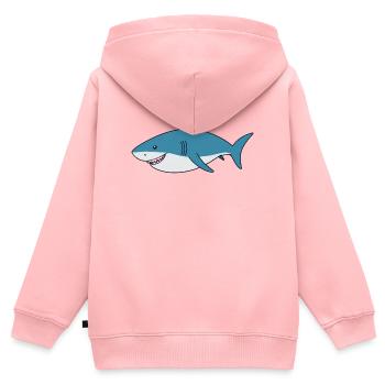 Karikaturhai mit breitem Lächeln - Kinder Premium Organic Zip Hoodie - Rosa - Hinten - AI Model Kid Female (0cm)