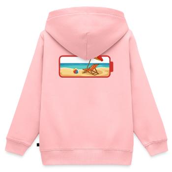 Été Plage Parasol Chaise - Sweat Premium à capuche zippé enfant bio - rose - Dos - AI Model Kid Female (0cm)