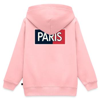 Pariser blaue und rote Blöcke - Kinder Premium Organic Zip Hoodie - Rosa - Hinten - AI Model Kid Female (0cm)
