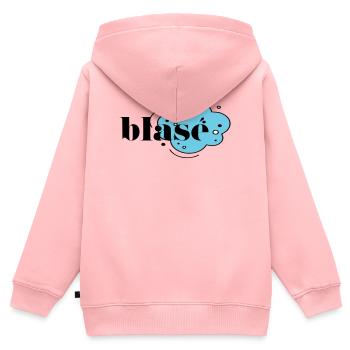 Blasé - Kinder Premium Organic Zip Hoodie - Rosa - Hinten - AI Model Kid Female (0cm)
